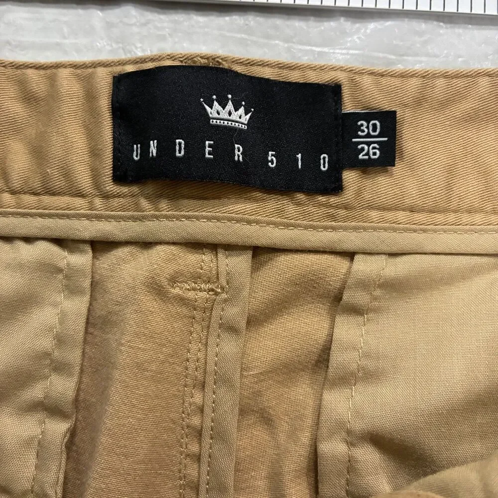 UNDER 510 Khaki Chino Pants Size 30x26 (32x26) Cotton Lycra Stretch Fit Men's